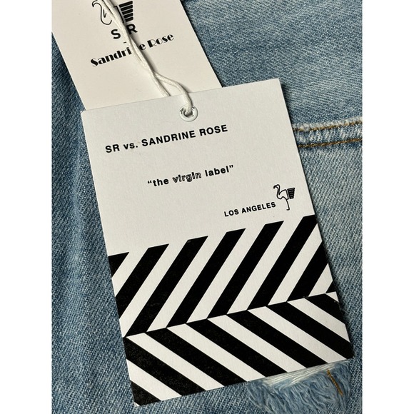 Sandrine Rose NWT Women's Denim Jean Shorts High Rise Distressed Raw Hem Size 26 - Picture 5 of 6